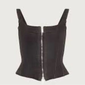 NWT EB Denim Rainy Corset Black Front Zipper structured size Small